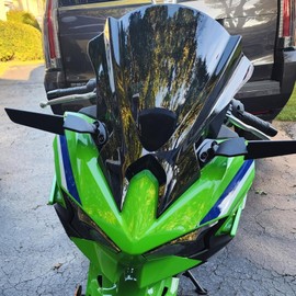 Angle Wing Rearview Mirror, Racing Motorcycle Adjustable Side Rear View Mirrors, For Honda Kawasaki Suzuki Yamaha Universal Stealth Mirror(Black,Plus Lens)