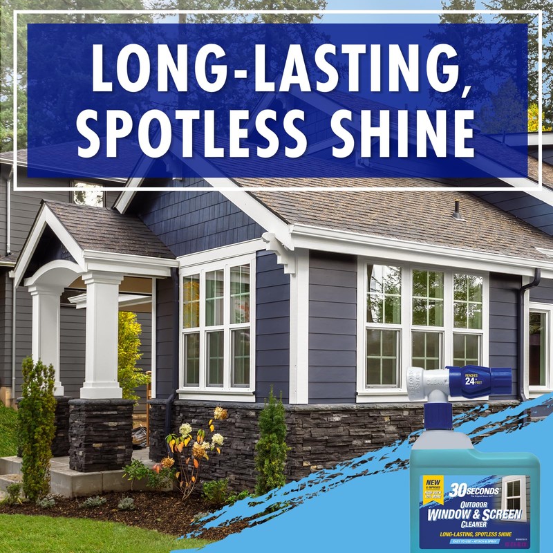 30 SECONDS Outdoor Window & Screen Concentrated Cleaner for Glass,