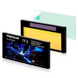 COOZAMING 2x4.25'' Auto Darkening Welding Lens, Gold Welding Filter Shade 10, True Color Technology for Pancake and Pipeliner Welding Hoods, Fits Standard Welding Helmets