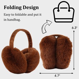 XIAOHAWANG Fashionable Women's Ear Warmers Winter Earmuffs Girls Fluffy Ear Protection for Adults Children, brown