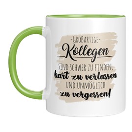 TassenTicker - Großartige Kollegen sind schwer zu finden - Abschiedsgeschenk - Jobwechsel - Kollegin - Kollege - Geschenk - Abschied - Arbeitskollegin - freundinnen (Grün)