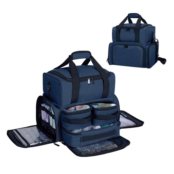 UOZL Large Cosmetic Bag with 3 Removable Case and 2