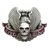 Belt Buckle Rebel Rider Eagle Skull Biker, silver
