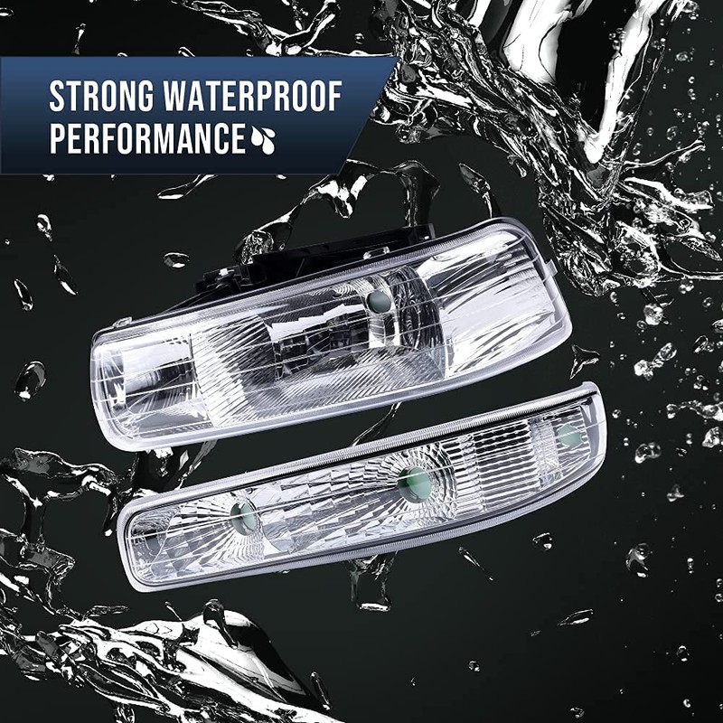 CNNELL Headlight Assembly Compatible with Chevy Silverado 1999-2002/ Suburban Tahoe