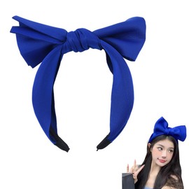 Bow Knotted Headbands for Women Girls Bowknot Headband Wide Bow Hairband for Washing Face Bowknot Hairbands for Women Girls Navy Blue Twist Hair Band for Adults Styling Knotted Hair Bands