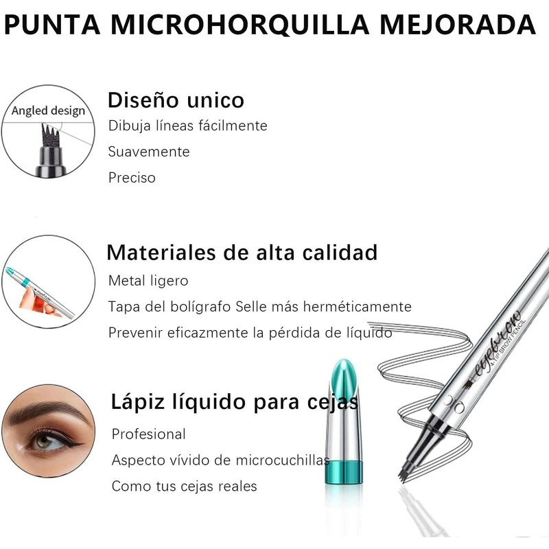 Lápiz de Cejas 4 Puntas Preciso 2 Piezas 2026, Lápiz