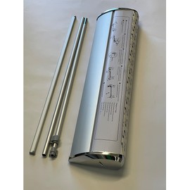 Signs PREMIUM Retractable Roll up Banner Stand Trade Show Display Holder Silver 33½"x65-90" Comes With A Premium Oxford Bag （Stand Only）