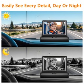YIMU Baby Car Camera for Backseat: Rear-Facing Infant Back seat Camera Baby with HD 720P, Easy Setup, Crystal-Clear Night Vision, and 360° Rotation KB (KB40 4.3 inch)