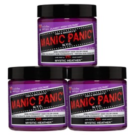 Manic Panic Mystic Heather Classic Cream, Vegan, Cruelty-Free, Purple, Semi-Permanent Hair Dye, 3 x 118 ml