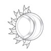 7-1/2"x 9-3/8" Exquisite Clear Glass Sun & Moon Bevel Cluster
