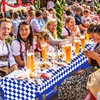 1 Pack Bavarian Oktoberfest Party Tablecloth Decorations, Plastic Rectangular Blue