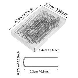 Grevosea 50 Pieces Sewing U-pins Fork Pins for Quilting Sewing Pins for Fabric Needlecrafts Pins Double Blocking Pins Stainless Steel for Sewing Jewelry Display Home Decor Boxed 2.3 * 0.67cm