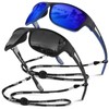 Sunier Polarised Sunglasses for Men Women, Wrap Around Unbreakable Sports Fishing Driving UV400 Protection Sun Glasses