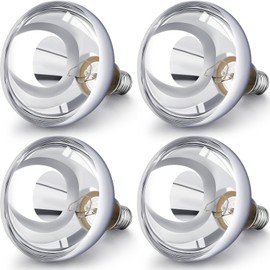 VIHOSE 4 Pack 150 Watt Heat Lamp 120v R40 Heat Lamp Bulbs Glass Incandescent Light Bulbs Incandescent Heating Lightbulbs for Reptiles Chicks Food Puppies Bathroom, Use E26 Base (Silver)