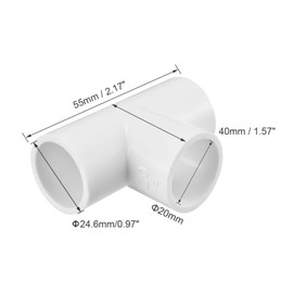 sourcing map PVC Pipe Fitting, 4 Way Cross 6Pcs, T-Shaped 5Pcs, 20mm Socket, PVC Furniture Fittings White
