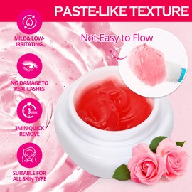 ARISON LASHES Lash Remover For Eyelash Extension Cream Remover Low Irritation Cream Remover for Sensitive Skin Fast Dissolution Professional Eyelash Extensions Salon Use(Rose)