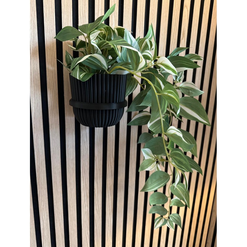 Acoustic Panel Plant Ring V2 Large Black Drill Free Mounting