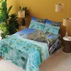 Ambesonne Underwater Sheet Set, Ocean Tropical Island Butterflyfish Beach Ocean