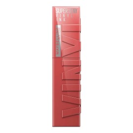 Maybelline Super Stay Vinyl Ink, Labial Líquido de Larga Duración, Efecto Vinilo y Acabado Brillante Instantáneo, Color Intenso por Hasta 16 Horas, Tono Peachy