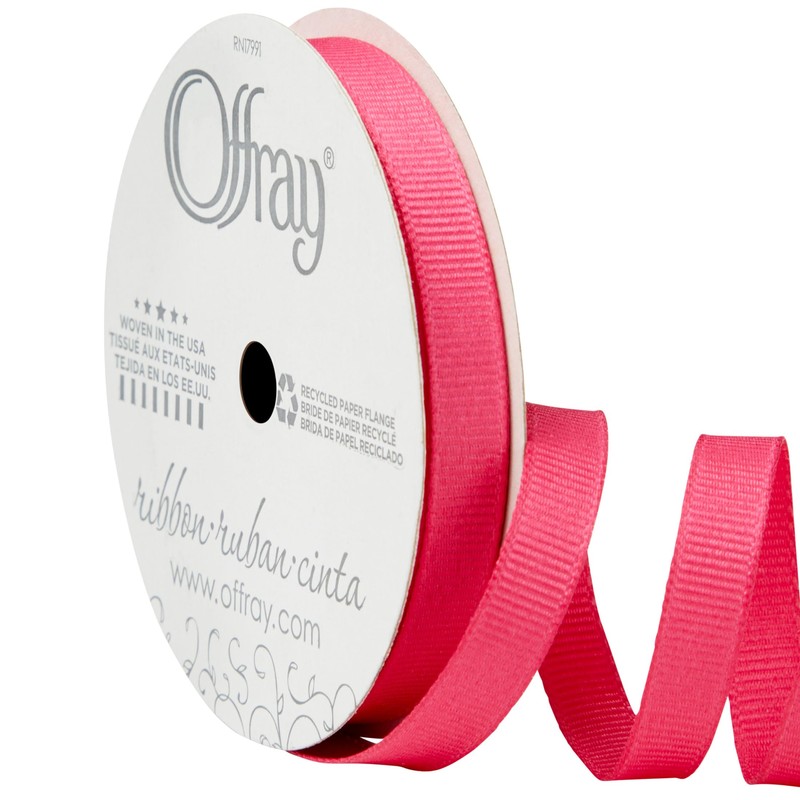 Offray 148738 3/8" Wide Grosgrain Craft and Decorative Ribbon, 21-Foot