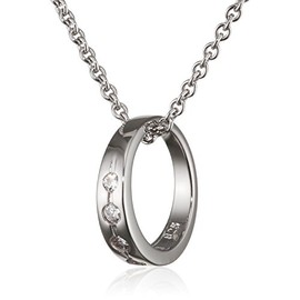 XAANA Girls Christening Necklace Modern Christening Ring with Five Sparkling Cubic Zirconia 925 Sterling Silver AMZ0390, Sterling Silver, Cubic Zirconia