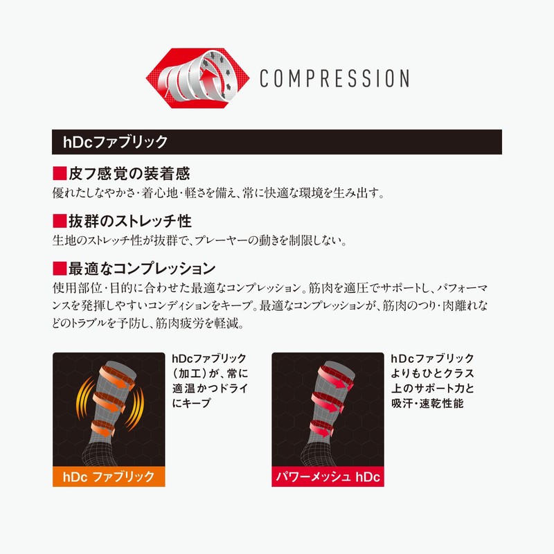 Tokyo Yakult M6446 HEX Leg Sleeve EX, Long Length, Compression,