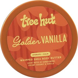 Tree Hut Golden Vanilla - Manteca corporal batida de karité, loción corporal hidratante y nutritiva con aceites naturales, hidratante para una piel su