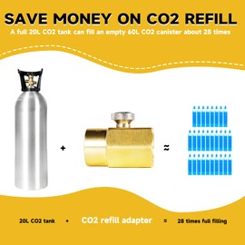 GURUDAR CO2 Cylinder Refill Adapter for CGA320 CO2 Tank to Refill TR21-4 CO2 Canister, CO2 Refill Station Connector Kit Compatible with FIZZI ONE TOUCH JET Soda Maker