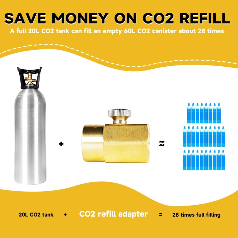 GURUDAR CO2 Cylinder Refill Adapter for CGA320 CO2 Tank to