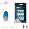 Bling Stilett False Nail Acrylic Blue Medium Tips UK
