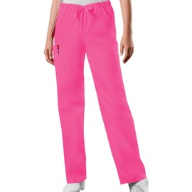 Cherokee Regular Originals Unisex Drawstring Cargo Scrubs Pant, Shocking Pink, Medium