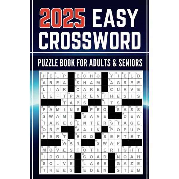 Large Print Crossword Easy Puzzle Book For Adults: Engaging 80