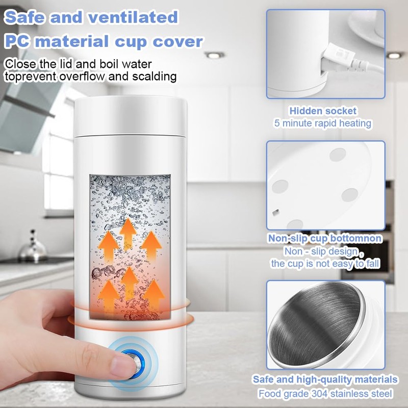 Riisoyu Small Portable Kettle, Mini Kettle for On the Go,