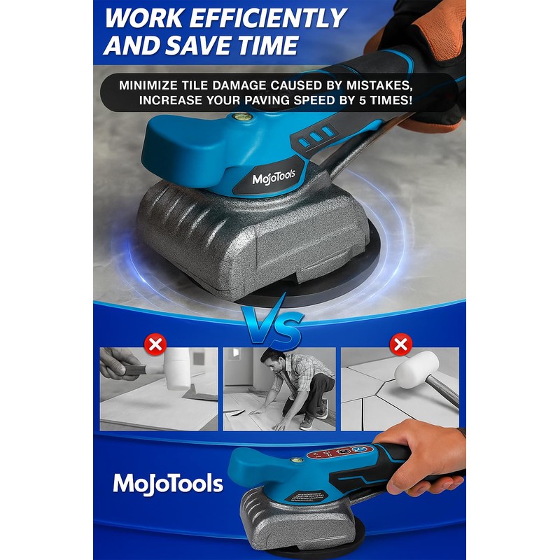 MoJoTools Cordless 2-in-1 Tile Vibration & Leveling Machine – 18,000
