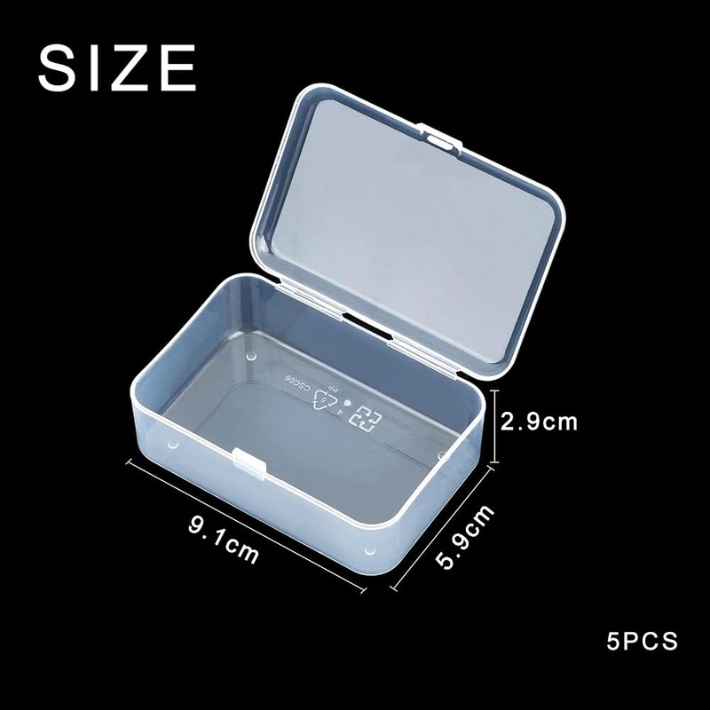 Aoktorkit 5PCS Square Transparent Plastic Organizer;9.1 * 5.9 * 2.5cm