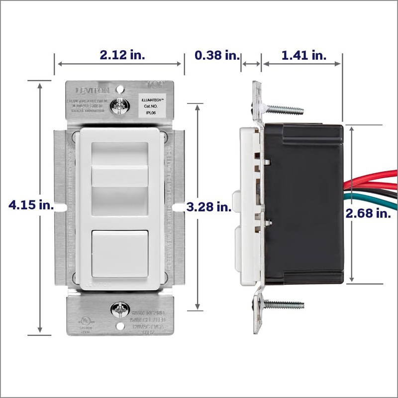 Leviton IllumaTech Dimmer Switch for Dimmable LED, Halogen and Incandescent