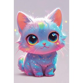  Funy Cat - Journal Diary Notebook: Kitten Perfect Gift for Children, Teenagers and Kitty Lovers | Wide Ruled | 120 Line Pages, 6 x 9