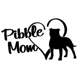 Pibble Mom Pit Bull Black Decal Sticker Pittie Lover 7.0 Inch