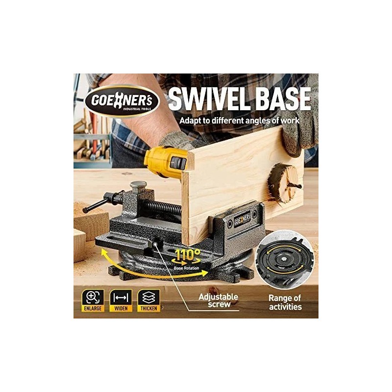 ‎Kitvance 4-1/4" Drill Press Vise Forged Steel Design, 4-3/8" Max