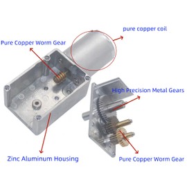 Turbo Worm Geared Motor High torque Reduction Speed Reversible DC 12V Electric Motor (10 RPM)