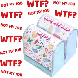 Fancy Land Not My Job Self Inking Stamps 2Pcs Funny Novelty Message Stampers for Coworkers Colleague Office Supplies Gift Exchange Favors