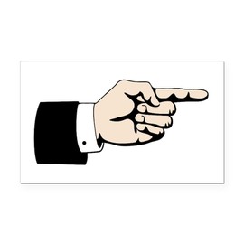 CafePress Poointing Male Hand Rectangle Car Bumper Magnet