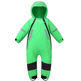 HAPIU Kids Toddler Rain Suit Muddy Buddy Waterproof Coverall,Green,5T,Upgraded