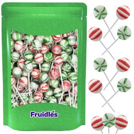 Fruidles Christmas Sweet Ball Lollipop, Mixed Fruit Flavor, Made in Brazil, Individually Wrapped, 17g Pops (2 Pounds)