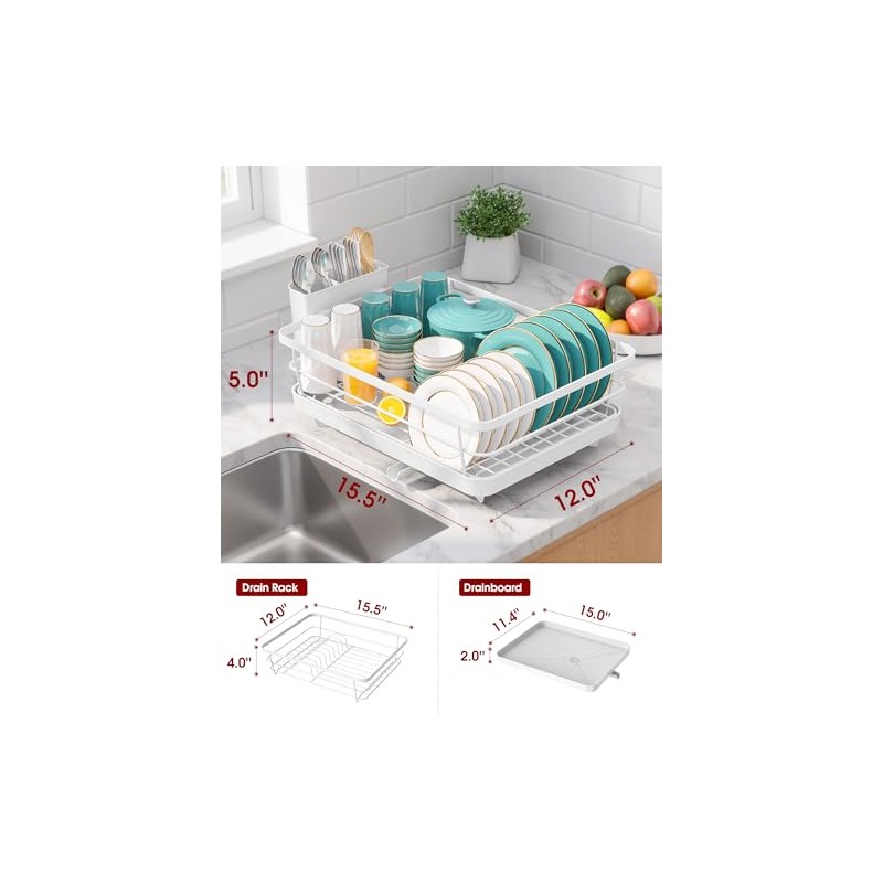 Sakugi Stainless Steel Dish Drying Rack for Kitchen Counter, Sink