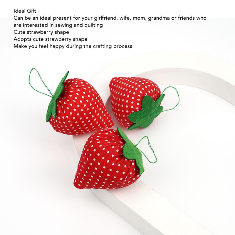 20pcs Sewing Pin Cushion Cotton Soft Lightweight Cute Strawberry Shaped