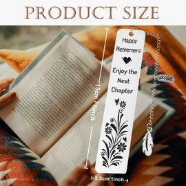 Snylcce 2-Pack Retirement Gifts for Women & Men Thoughtful Teacher Retirement Bookmark with Butterfly Pendant - Celebrate to Next Chapter in Style - Perfect Gift for Their New Journey