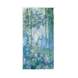 AHOMY Hand Towels Water Lilies by Claude Monet Oil Paintings Flowers Absorbent Durable Towels for Bath,Hand, Face, Gym and Spa 15 x 30 inch