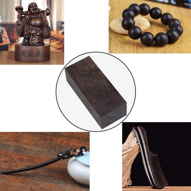 Bloque de Madera Negra RARA Africana, artesanías de Madera ébano,