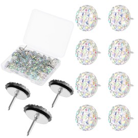 40 Pcs Decorative Push Pins Diamond Push Pins Glitter Rhinestone Thumb Tacks Decorative Thumb Tacks for Bulletin Board Cork Board Wall Hanging